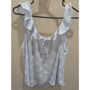 Women's Shirt top Size 18/20 Plus Cato Blue Dots Tank Top Shirt Blouse EUC